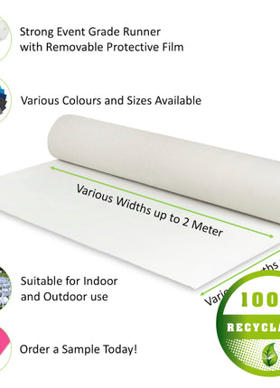 Recyclable White Wedding Aisle Runner - eventcarpetsonline.co.uk