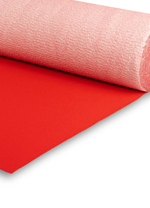 Velour Flat Aisle Runner - Tomato Red eventcarpetsonline.co.uk