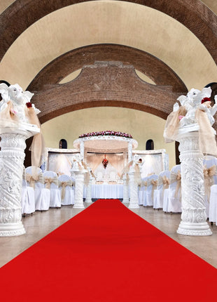 Velour Flat Aisle Runner - Tomato Red eventcarpetsonline.co.uk