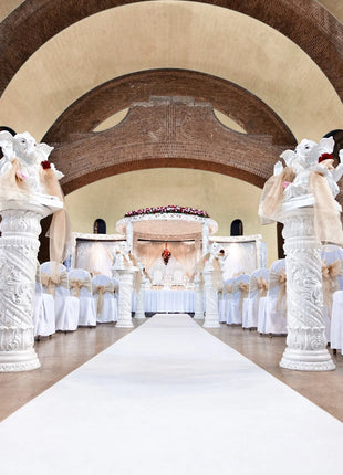 Velour Flat Aisle Runner - White eventcarpetsonline.co.uk