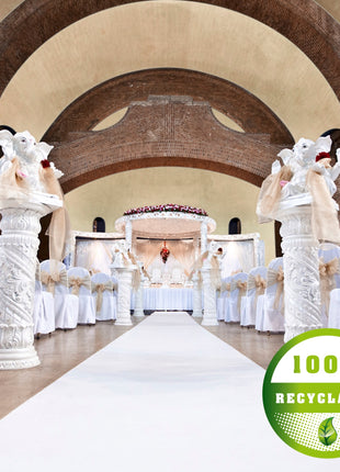 Recyclable White Wedding Aisle Runner - eventcarpetsonline.co.uk