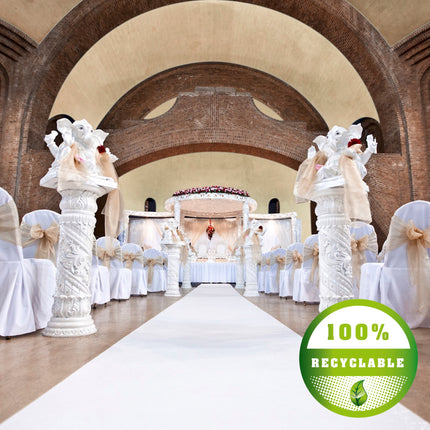 Recyclable White Wedding Aisle Runner - eventcarpetsonline.co.uk