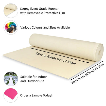 Velour Flat Aisle Runner - Nut eventcarpetsonline.co.uk