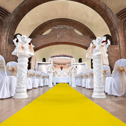 Velour Flat Aisle Runner - Yellow eventcarpetsonline.co.uk